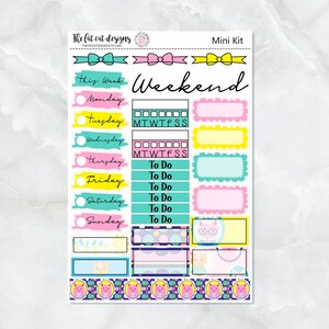 Happy Cats Mini Planner Sticker Kit for the Printpression B6 Erin Condren Travelers Notebooks image 3