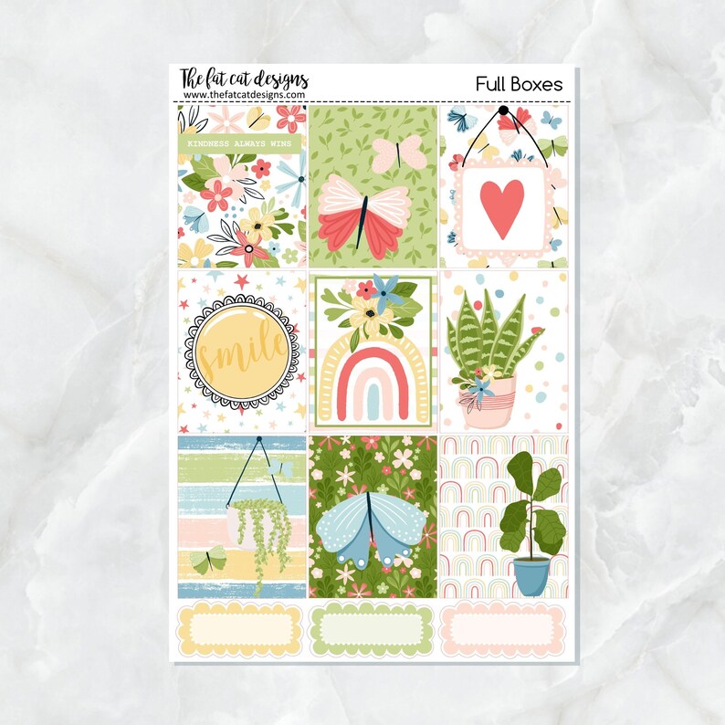 Beautiful Spring Planner Stickers Standard Weekly Kit Full Box Sheet