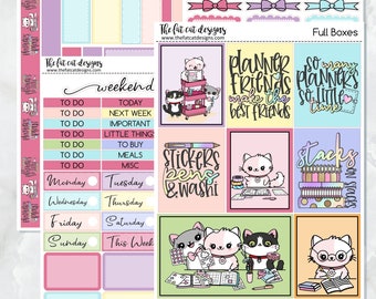 Planner Life Flora Lily en Bud Cat Stickers Standaard wekelijkse kit