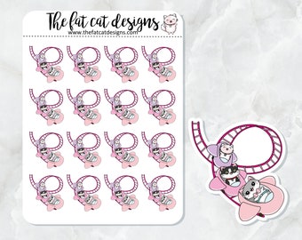 Flora Lily and Bud Roller Coaster Ride Exclusive Cat Die Cut Sticker Sheet