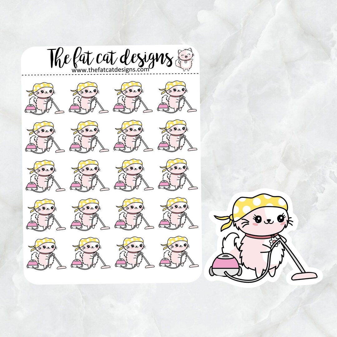 Flora Vacuums Die Cut and Sticker Sheet Set Planner Stickers Etsy