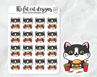 Bud Loves Burgers and Fries Fast Food Exclusive Cat Die Cut Sticker Sheet