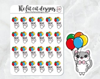 Lily Celebrates Balloons Die Cut and Sticker Sheet Set Planner Stickers