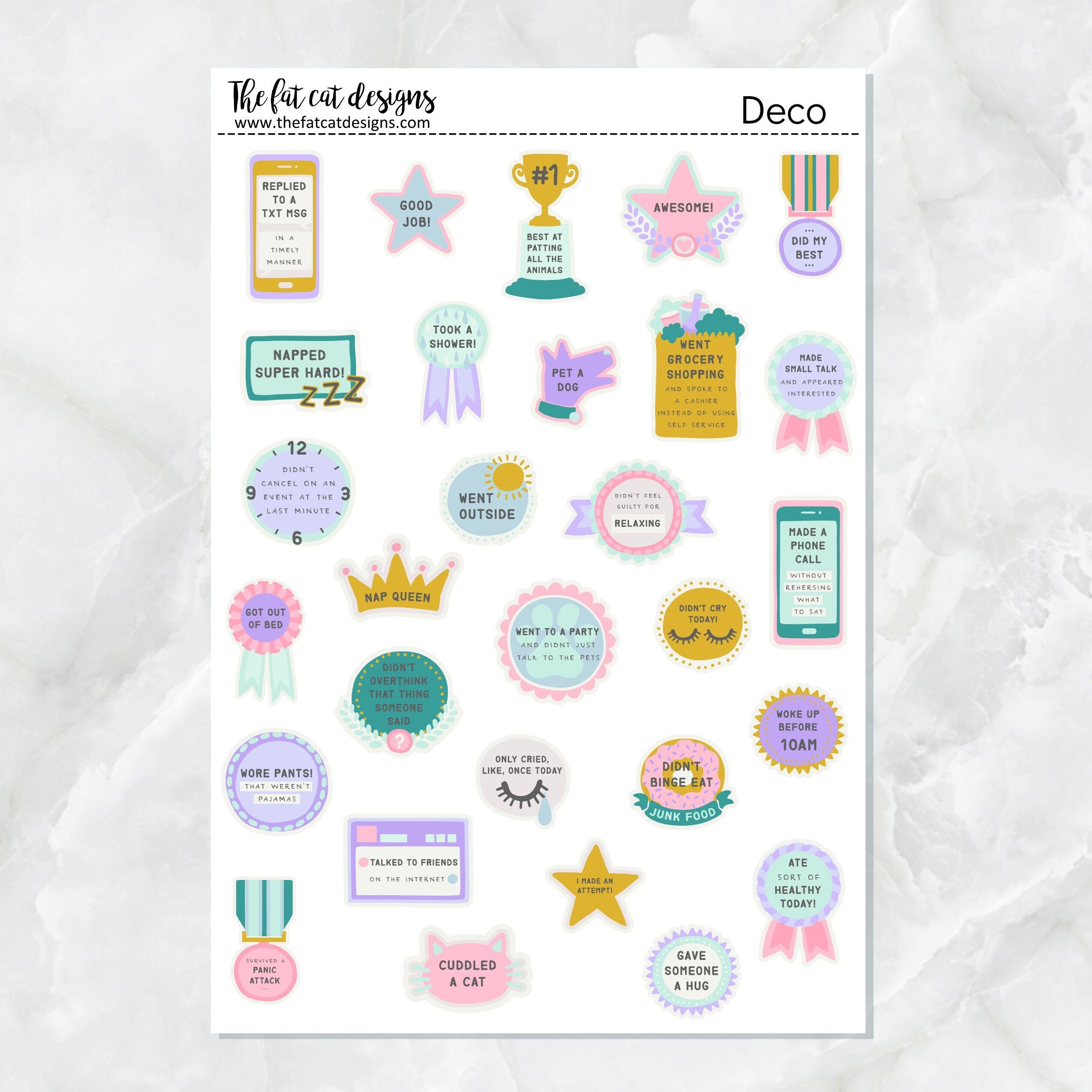 Anxiety Adulting Award Stickers for Erin Condren Happy Planner ...