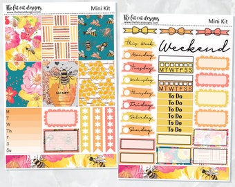 Bee Garden Mini Planner Sticker Kit voor de Printpression B6 Erin Condren Reizigers Notebooks