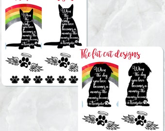 Dog Cat Pet Memorial Rainbow Bridge Planner Stickers for Erin Condren Happy Planner Filofax Plum Paper Planners