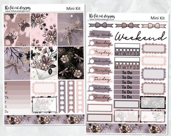 Midnight Garden Mini Planner Sticker Kit for the Printpression B6 Erin Condren Travelers Notebooks