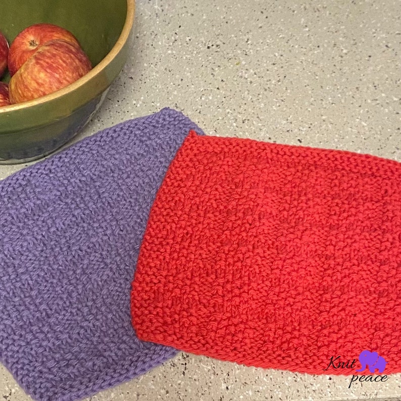 Basket Weave Dishcloth Knitting Pattern | Etsy