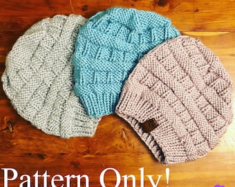 Messy Bun Beanie Pattern