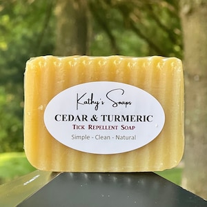 Cedar Essential Oil Insect Repellent Soap with Turmeric, NO DEET