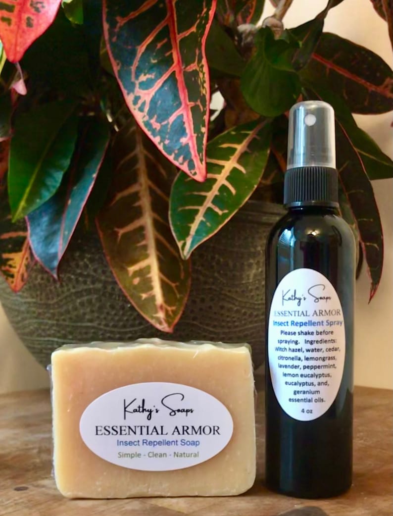Bug Repellent Spray & Soap Set, All Natural Mosquito Insect Repellent, Handmade Essential DEET