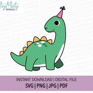 Compleanno Festa Dinosauro SVG / Download istantaneo / T-shirt, tazze, borse / File di taglio vettoriale / Sublimazione / File di taglio in vinile / Contorno di dinosauro