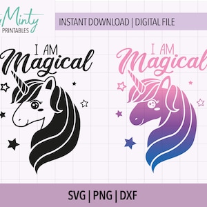 Eu sou unicórnio mágico SVG | Download instantâneo | Camisetas, canecas, bolsas e muito mais | Arquivo de corte vetorial |