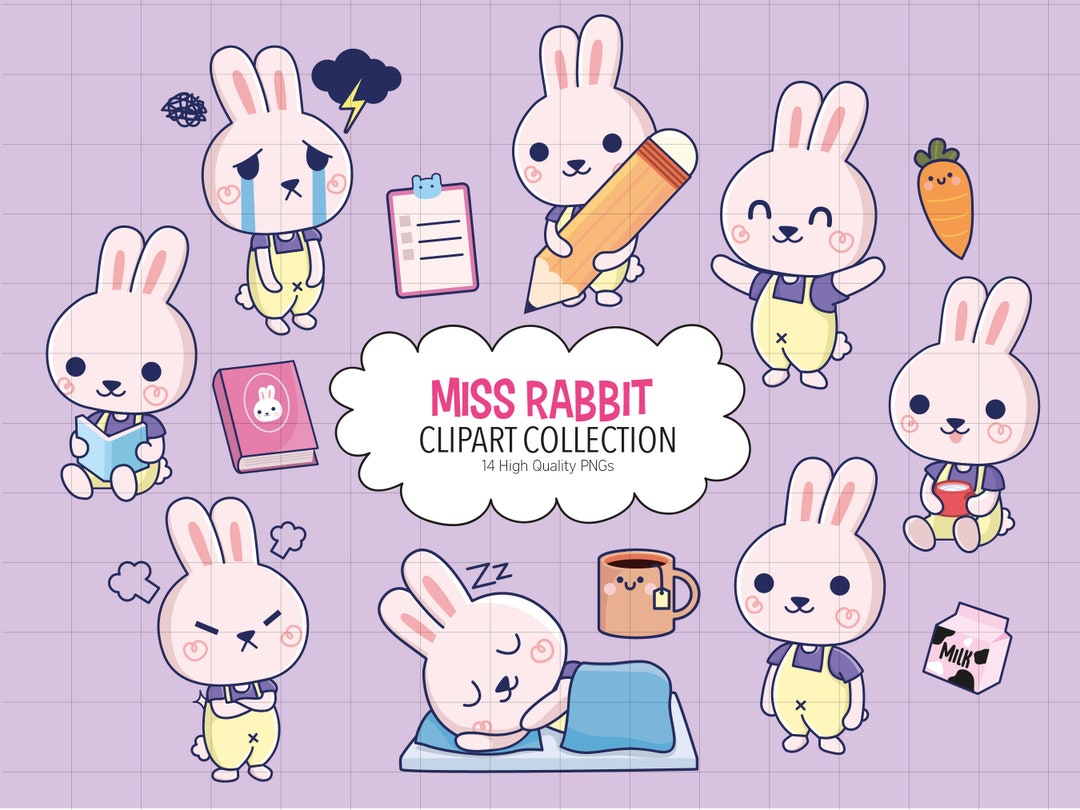 Miss Rabbit Clipart | Instant Digital Download | High Quality PNG ...
