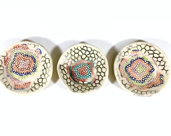 Set Of Three Hand Built Ceramic Geode Trinket Dishes