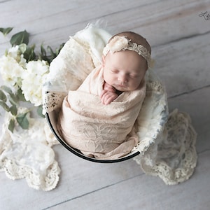 Vintage Floral Wrap, Newborn Wrap, Baby Lace Wrap, Baby Photo Prop, Photography Accessories