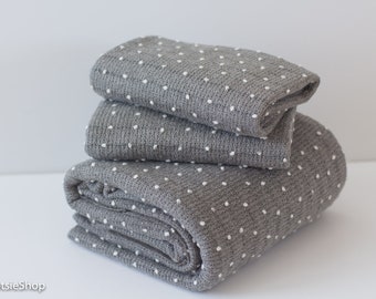 Gray Beanbag Posing Fabric, Photo Prop Dot Stretch Knit Backdrop, Photography Props, Newborn Photo Prop Backdrop, Dot Wrap, Gray Wrap