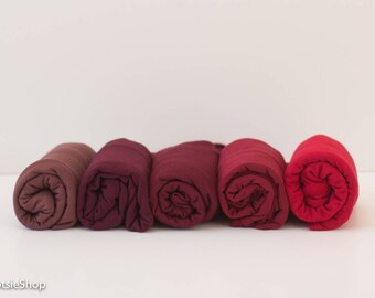 Mais de 110 cores de malha Jersey Wrap, recém-nascido, acessório para sessão de fotos de maternidade, malha Jersey Burgundy, malha Jersey Red Wrap, malha Jersey com passas