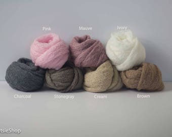 Light Soft Knit Stretch Knit Wrap, Newborn Knit Wrap, Baby Knit Wrap, Mohair Wrap, Photography Props