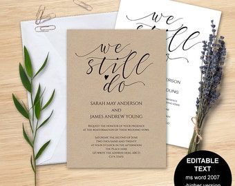 Vow Renewal Invitation Etsy