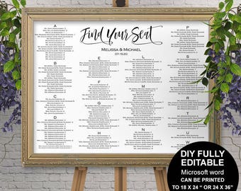 Wedding Seating Chart By Last Name