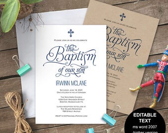 boy baptism invitations baptism invitation printable baptism etsy