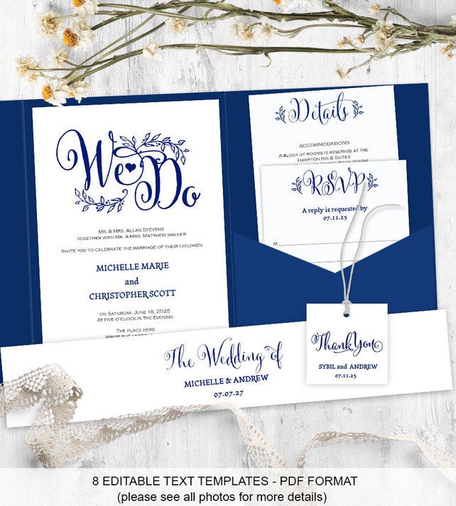 pocketfold invitation template wedding invitation suite pocket fold invitation template