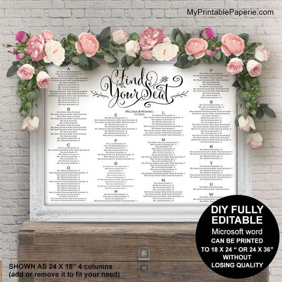 Make Wedding Seating Chart Poster