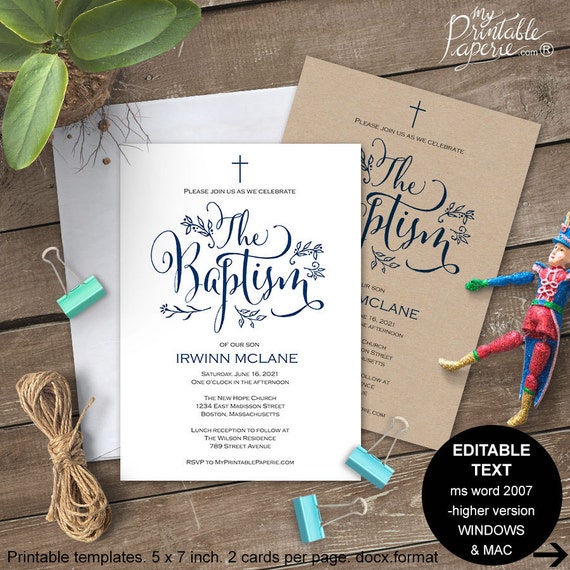 boy baptism invitations baptism