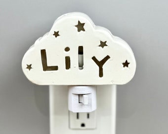 Personalized Child's Cloud Night Light With Stars, Personalized Gift, Personalized Birthday Gift