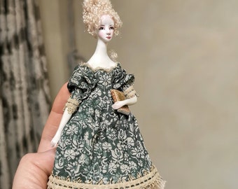 1:12 scale doll, dollhouse miniatures, handmade doll, miniature doll, art doll, porcelain doll, victorian doll