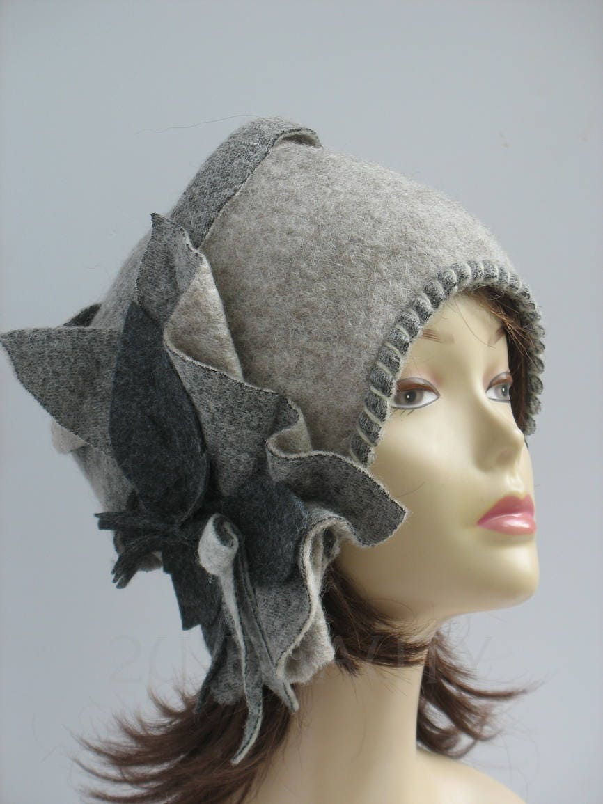 Wool Winter Hat Womens felt hatsGray Winter BeaniesWool Etsy