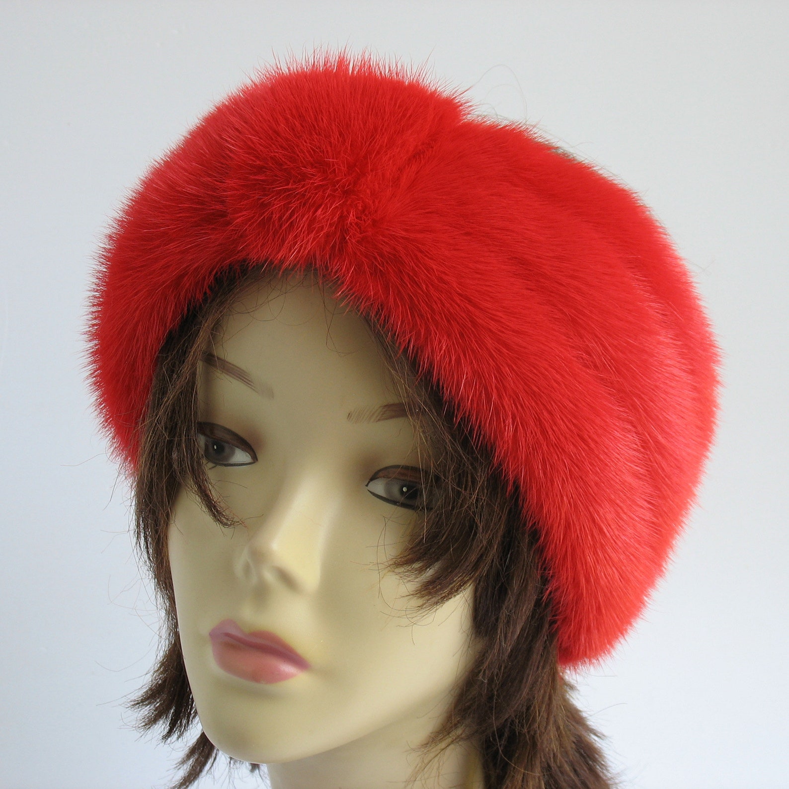 Mink Fur Ear Warmer Women's Headband Winter Headband Red Etsy