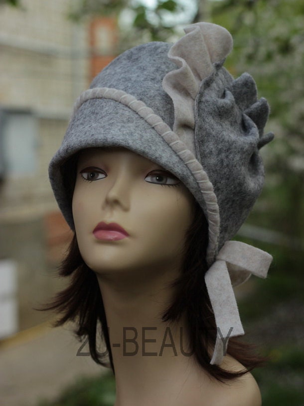 Felt hat Women felt hat White felt hat AUTUMN WINTER Etsy