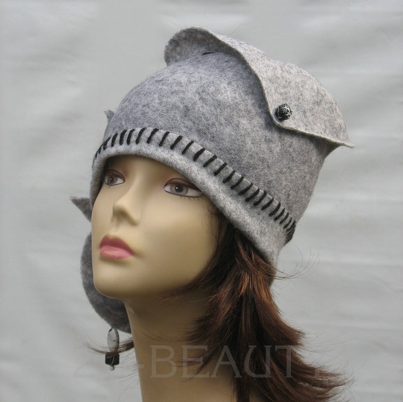 Handmade Cloche Hats Gray Hat Women/'s Kentucky Derby Hat Wool Sari Boho Hat Bohemian Style Floppy Hat Downton Abbey Hat Great Gatsby Hat .