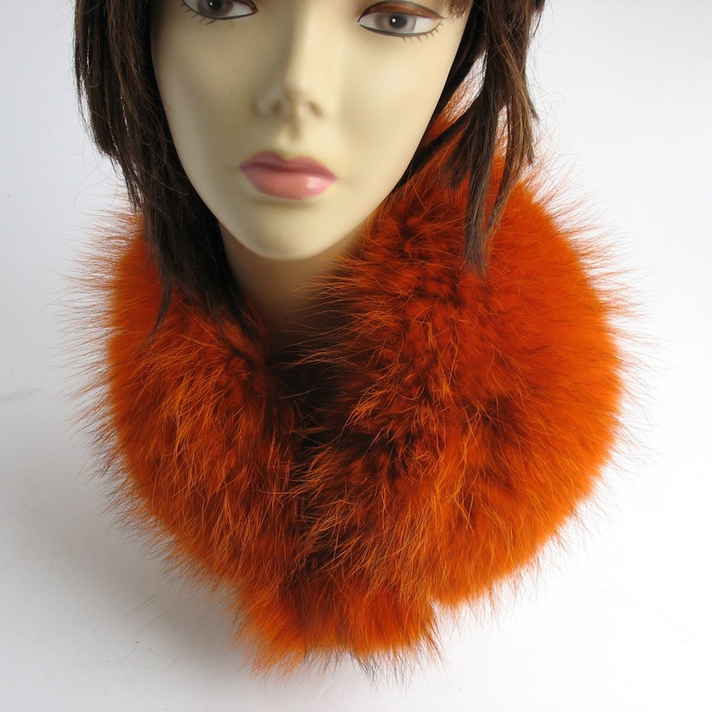 Orange Headband Wide Headband Real Fur Headband Womens Boho | Etsy