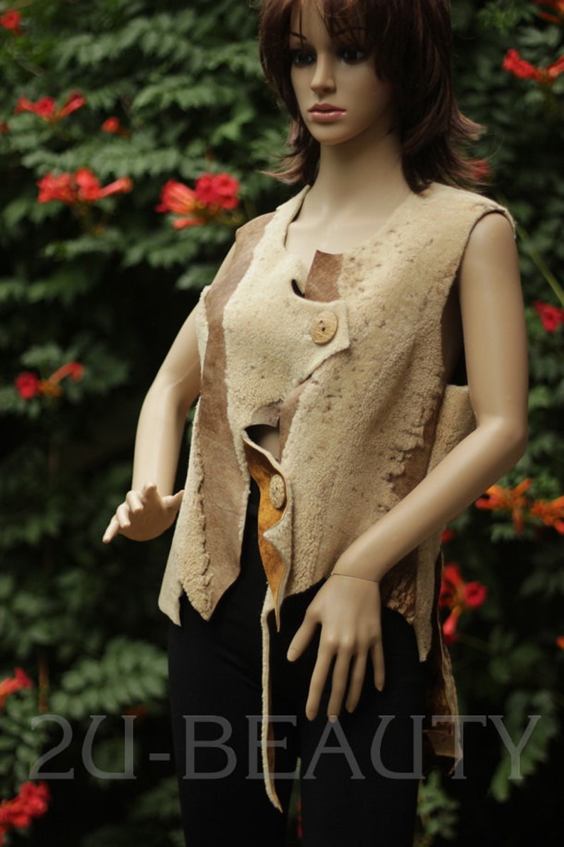 Vest Bohemian Chic Womens jacket fur clothing 1960s jacket ladies vintage clothes jacket 60s womens clothing jacket gift clothes