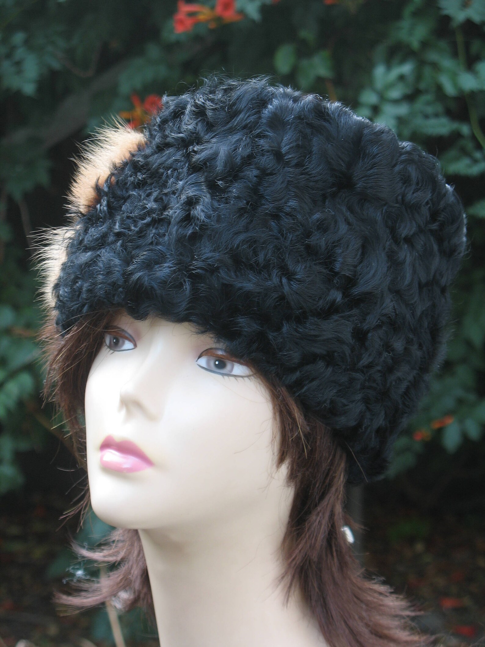 Black Beanie Hat Women's Black Fur Beanie Caps Hat 1930s Etsy