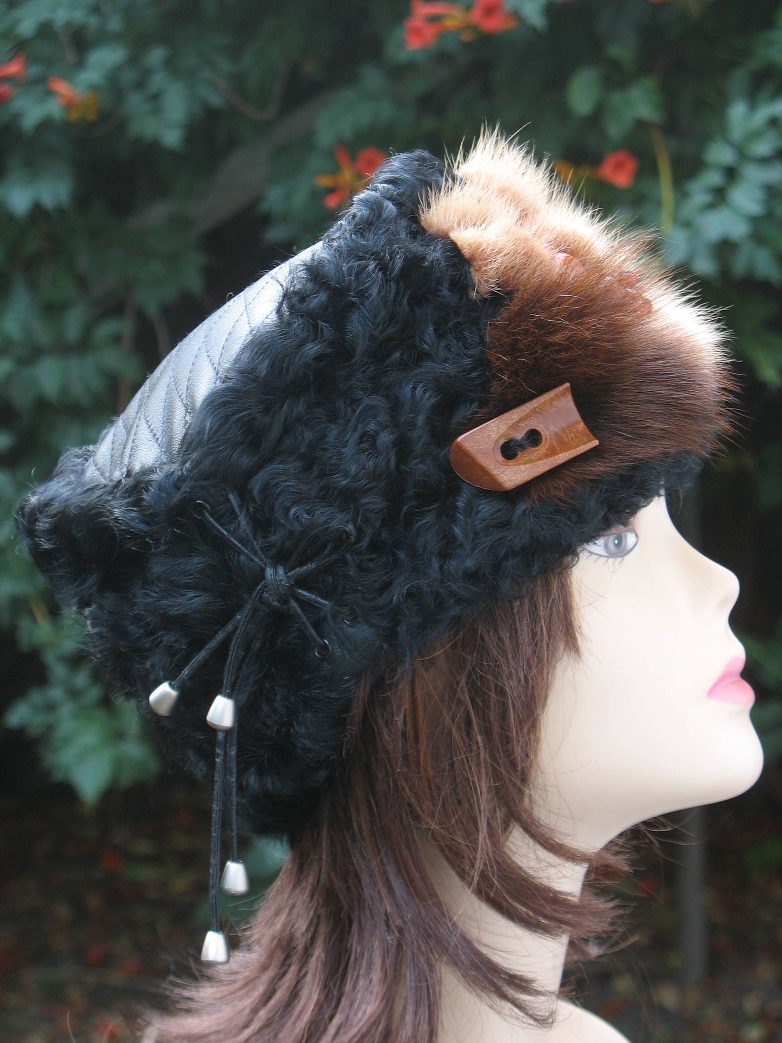 Black Beanie Hat Women's Black Fur Beanie Caps Hat 1930s Etsy