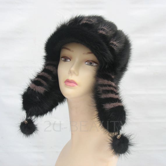 mink aviator hat