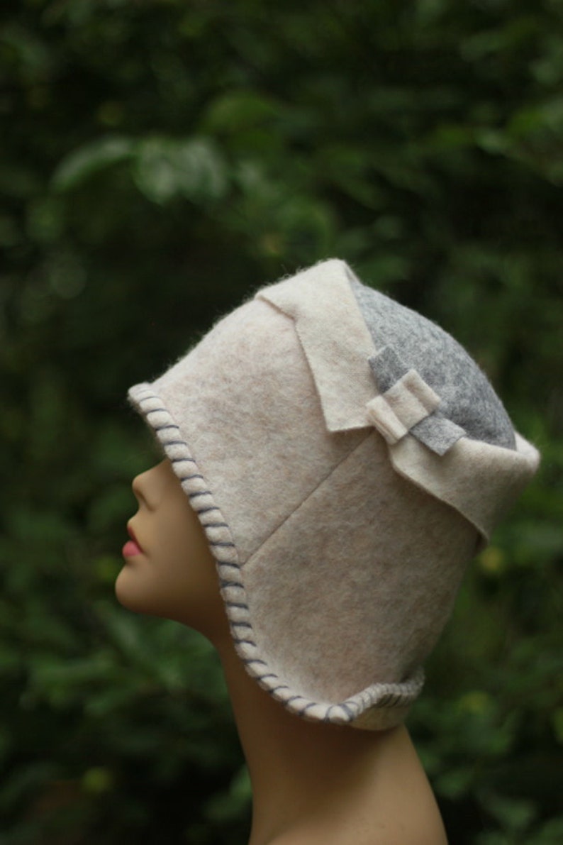 WHITE Retro Kentucky Derby Hat Garden Party Hat Tea Party Hat Church Hat Wedding hat for woman fashion hat Felted Hat Cloche hat handmade