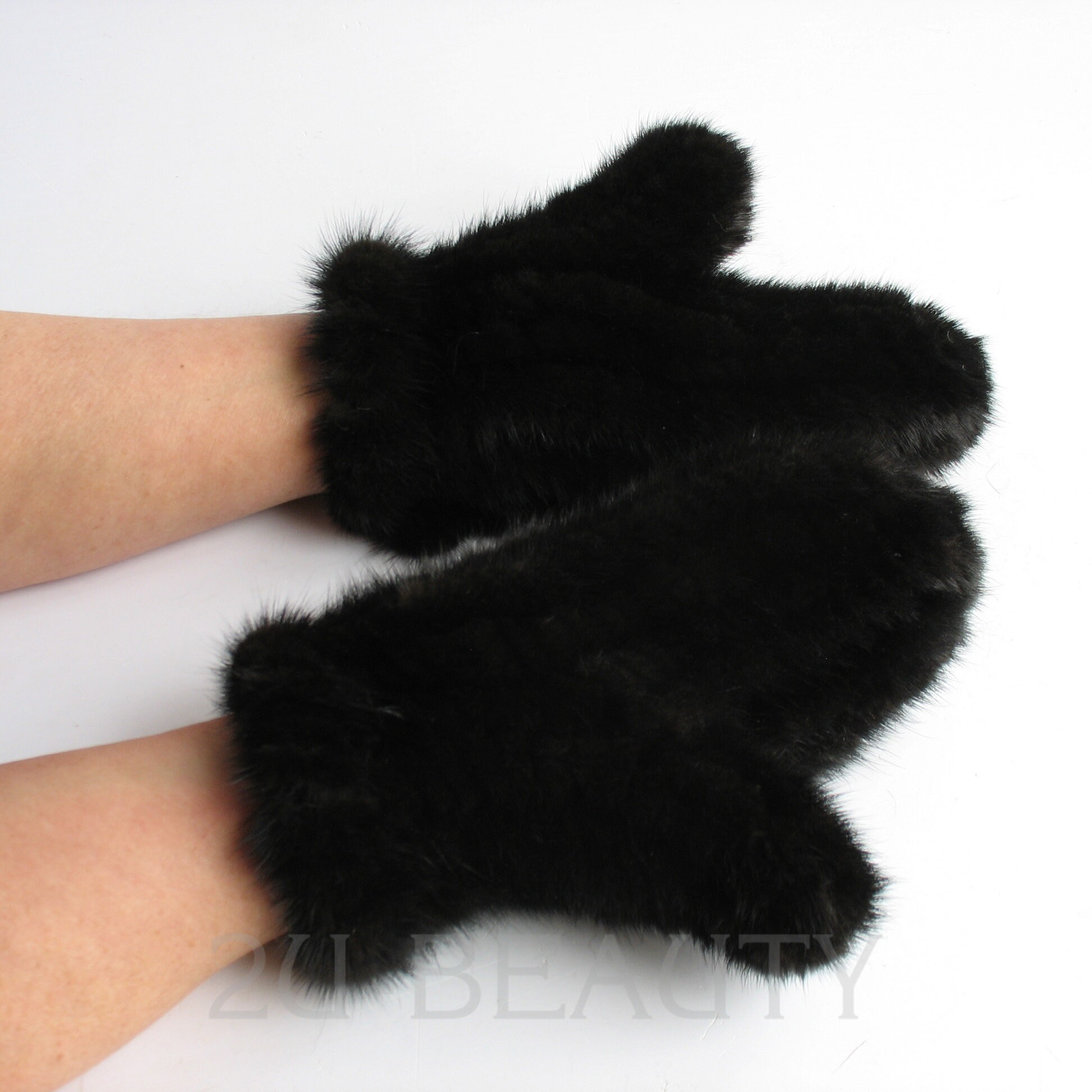 Black Mink Mittens Winter Gloves Knitwear Mittens Black Fur Etsy