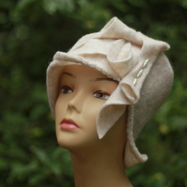 White Wool Hat For Women Winter Hats Wear Ladies Hats White ladies dress hats Felt White Top Hat Beanie Hat Victorian Riding Hat handmade .