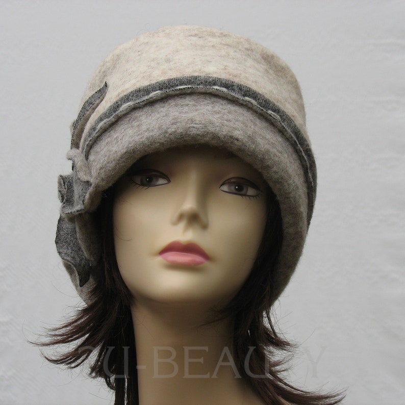 Wool Hat Women Winter Hat for Women Gray Felt Wool hat Felted Winter Hats Beret Beanie Winter Wool Hat ladies Felt Hats Felt Wool Hat Lady.