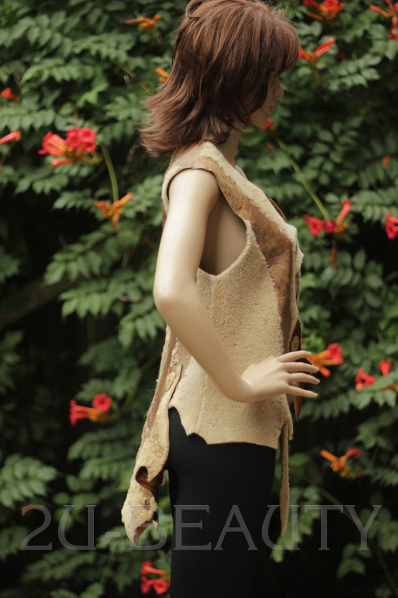 Vest Bohemian Chic Womens jacket fur clothing 1960s jacket ladies vintage clothes jacket 60s womens clothing jacket gift clothes