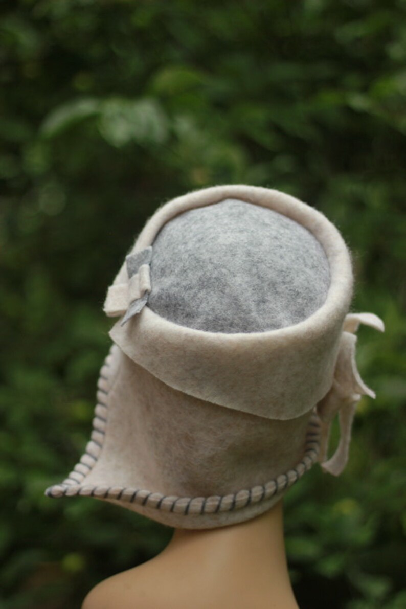 WHITE Retro Kentucky Derby Hat Garden Party Hat Tea Party Hat Church Hat Wedding hat for woman fashion hat Felted Hat Cloche hat handmade