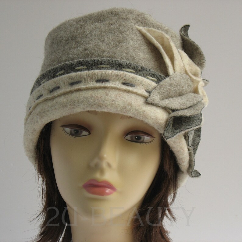 White Felted Hat Women's Winter Hat Plus Size Hat Gray Etsy