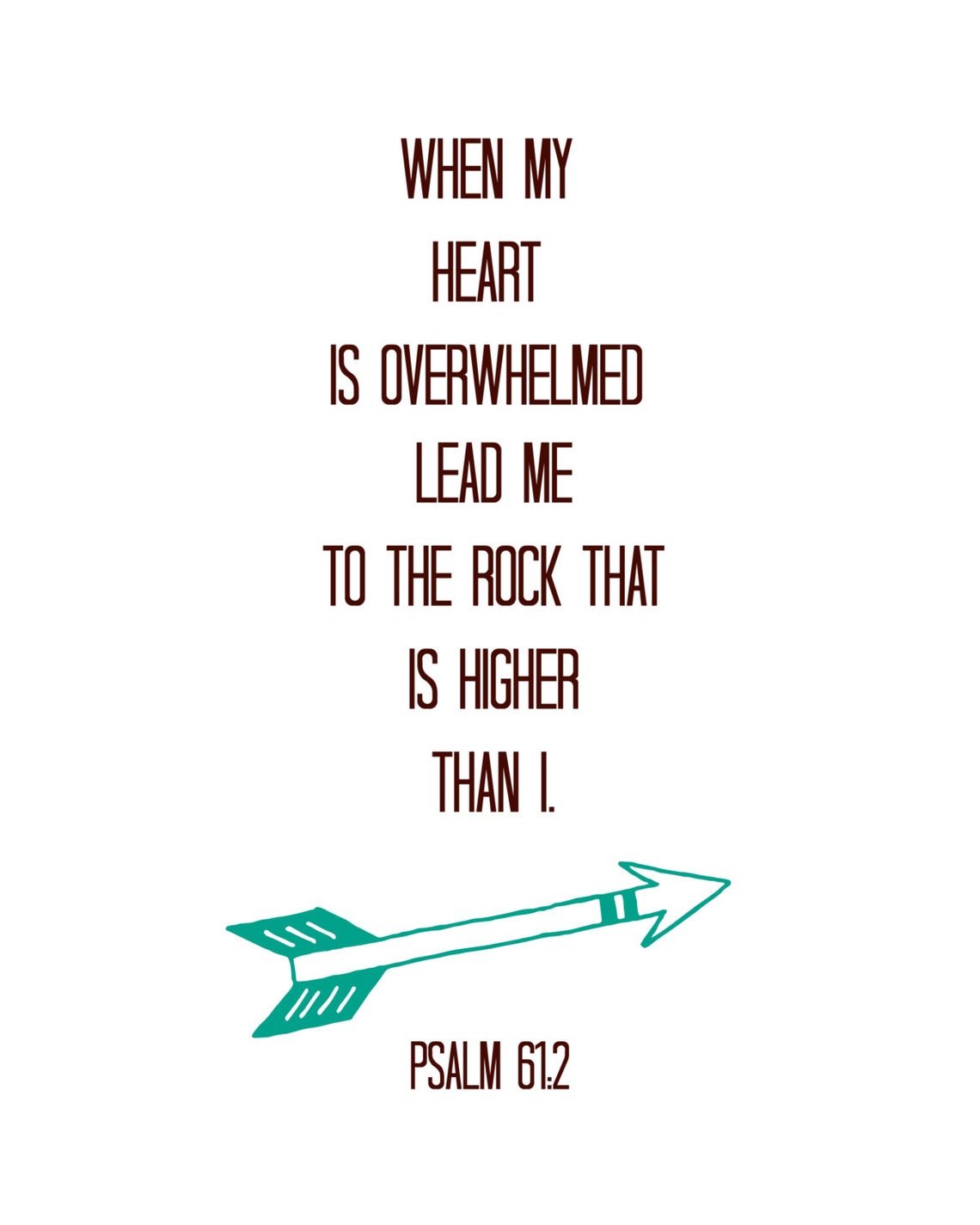 HOME or NURSERY PRINTABLE - Psalm 61:2 - Digital Download Available - Etsy