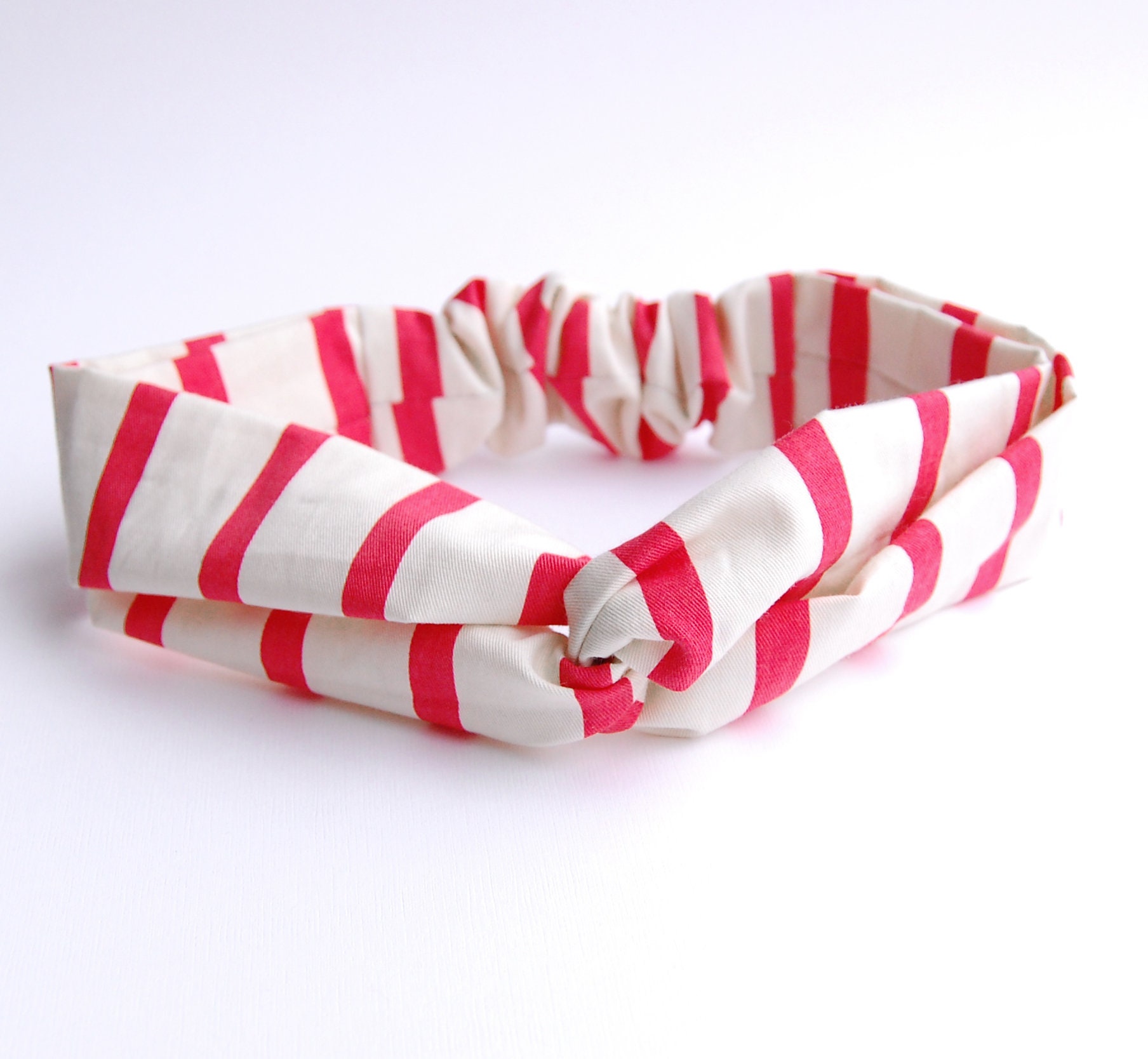 Headband Twisted Head Wrap in Red White Stripes Twist Turban | Etsy
