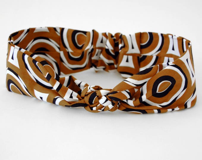 African Headbands Ethnic Headband Knotted Head Wrap in Brown Etsy